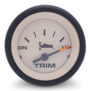 Trim gauge with needle pointing to 'UP' on a white background