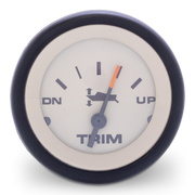 Trim gauge with needle pointing 'UP' on a white background