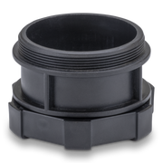 Black plastic fitting on a white background