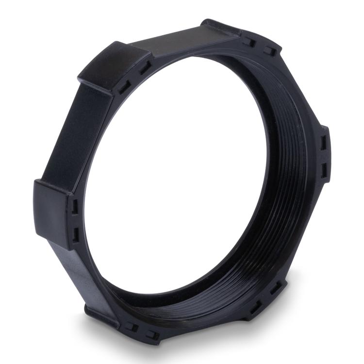 Black sealing ring on a white background