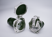 Two metal connectors on a light gray background