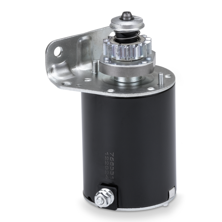 A black Prime Line 7-06819 starter on a white background