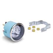 Oil pressure gauge with accessories on a white background