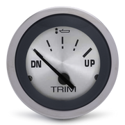 Trim gauge with needle pointing 'UP' on a white background