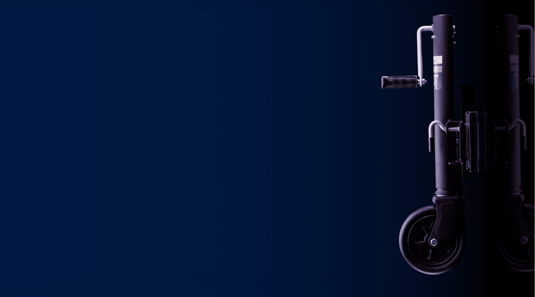 A Sierra branded trailer jack on a blue and black background