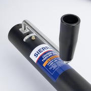 Sierra trailer jack with label on a white background