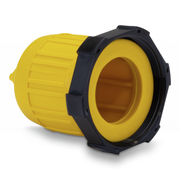 Yellow and black fitting on a white background
