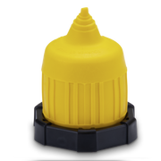 Yellow cover on a black base against a white background