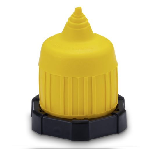 Yellow cover on a black base against a white background