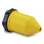 Yellow and black fitting on a white background