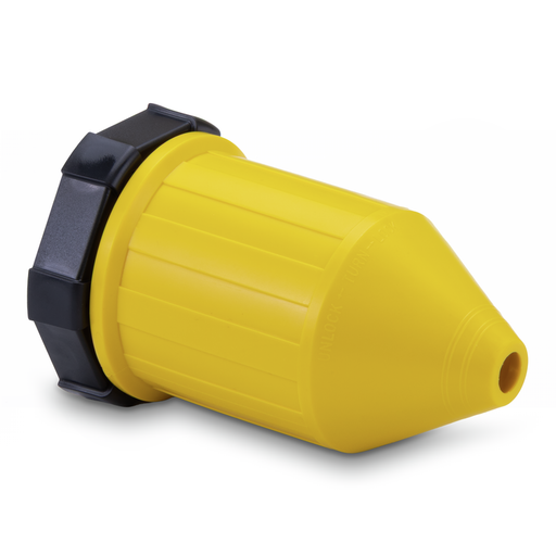 Yellow and black fitting on a white background