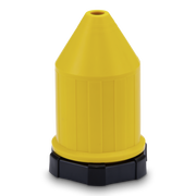 Yellow cover with black base on a white background