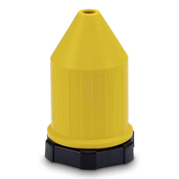 Yellow cover with black base on a white background