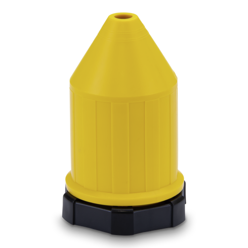 Yellow cover with black base on a white background