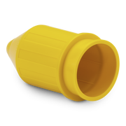 Yellow electrical cover on a white background