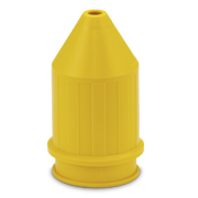 Yellow electrical cover on a white background