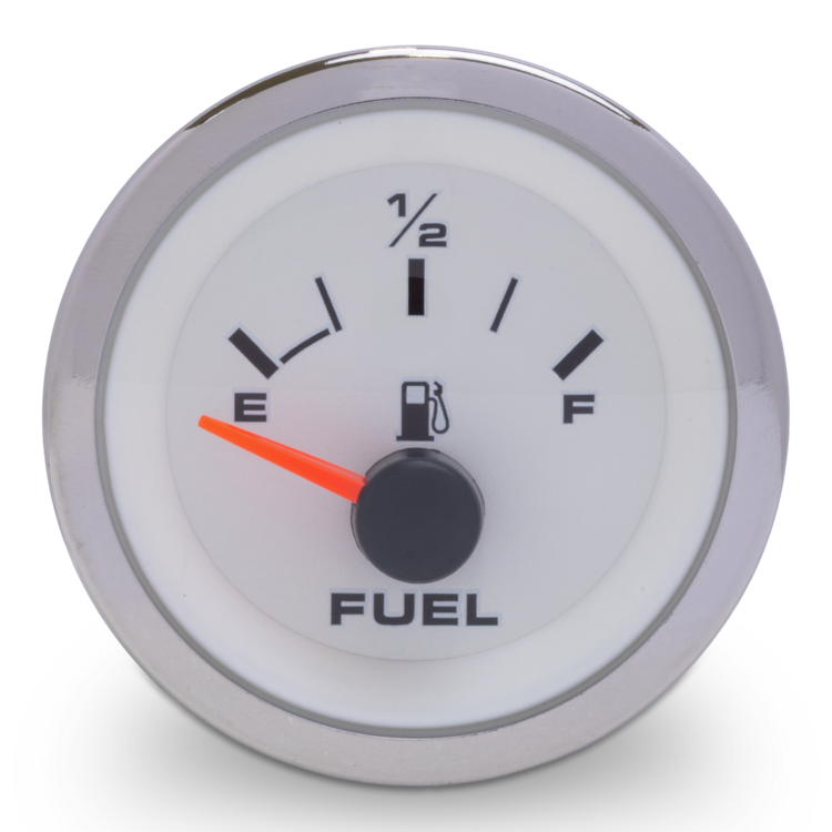 Fuel gauge with a white background