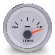 Trim gauge with 'DN', 'UP' indicators on a white background