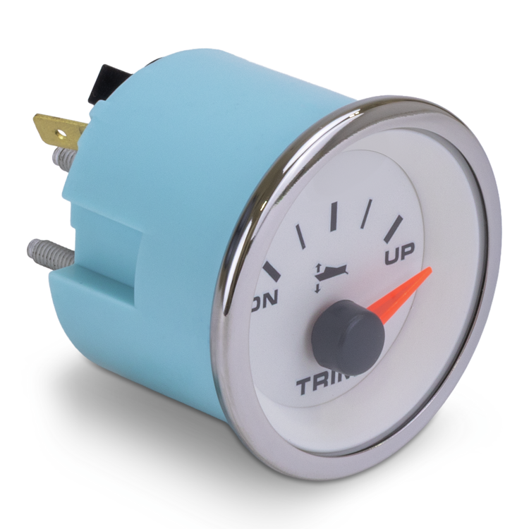 Blue trim gauge on a white background