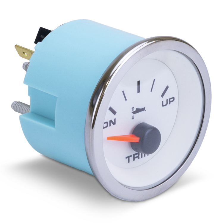 Trim gauge with white face on a white background