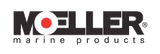 Moeller marine products logo with red dot and text